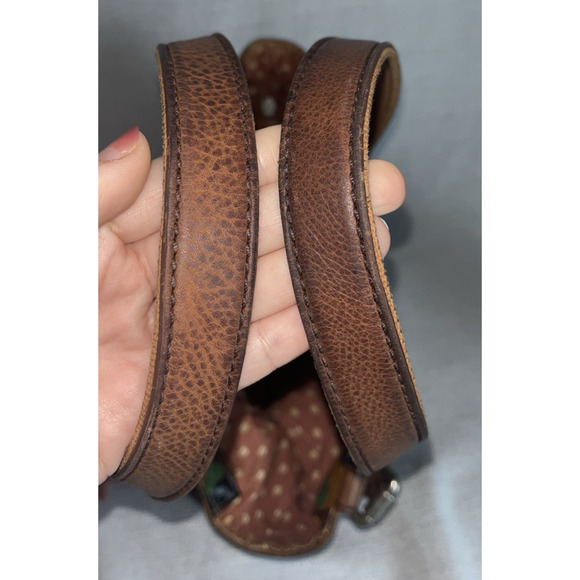 Fossil Key~Per | Coated Canvas | Abstract Floral | Tote Bag | Leather Straps - Picture 11 of 15